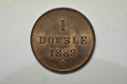World Coins - Guernsey; Double 1889-H  UNC