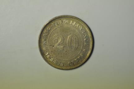 World Coins - China Kwangtung; Silver 20 Cents Year 10 - 1921  AU