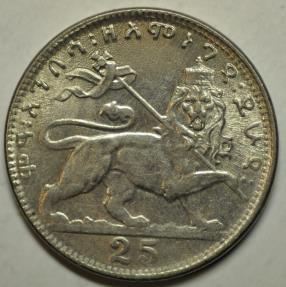 World Coins - Ethiopia; 25 Matonas EE1923 - 1930-31 AD UNC