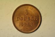 World Coins - Guernsey; Double 1938-H  UNC-PL