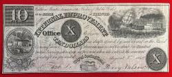 World Coins - Internal Improvement Office City of Springfield Illinois X (10) Dollars 1840