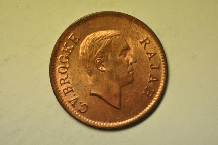 World Coins - Sarawak Cent 1937-H  Red UNC