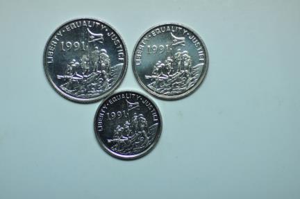World Coins - Eritrea-former Ethiopian Province 3 Coins Set Cent - Gazelle, 5 Cents Leopard & 10 Cents - Ostrich 1997 BU