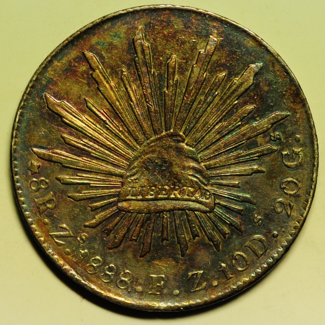 ＊handmade＊no.211 Mexico Silver 8 Reales 1889 ZS FZ | North & Central American and