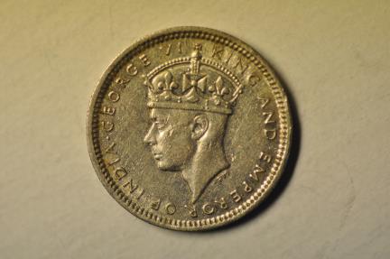 World Coins - Hong Kong; Silver 5 Cents 1938