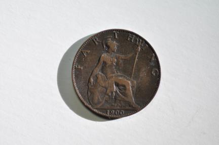 World Coins - Great Britain;  Farthing 1900  XF