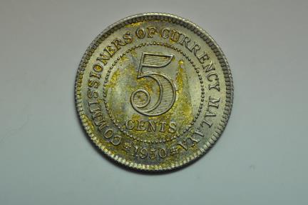 World Coins - Malaya; 5 Cents 1950  UNC