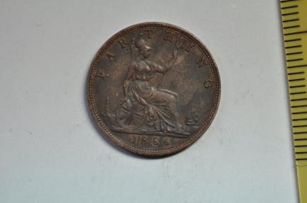 World Coins - Great Britain; Farthing 1886  UNC
