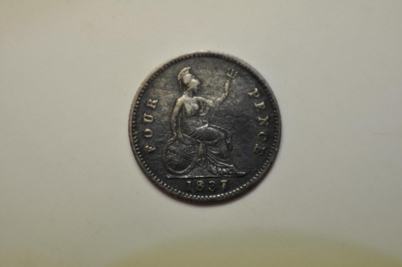 Great Britain; Silver 4 Pence 1837 | European Coins