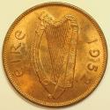 World Coins - Ireland Bronze Penny 1952  Red UNC