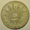 World Coins - Mexico Silver 8 Reales 1876 Pi M.H.