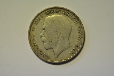 World Coins - Great Britain; Silver 1/2 Crown 1922