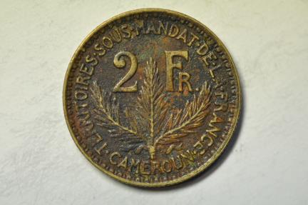 World Coins - Cameroon; 2 Francs 1924