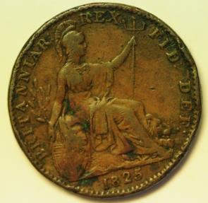 World Coins - Great Britain Copper Farthing 1825