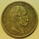 World Coins - Germany - Prussia Silver Crown - 5 Mark 1875-B
