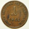 World Coins - Italian States - Lombardy - Venetia Bronze Soldo 1862-A   XF