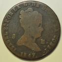 World Coins - Spain Copper 8 Maravedis 1847