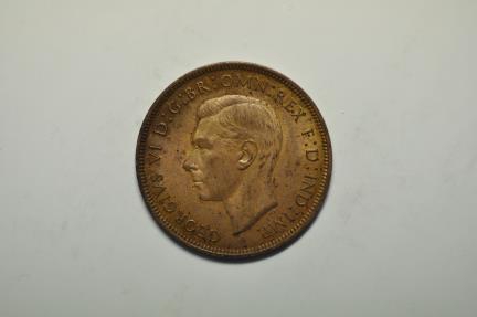 World Coins - Great Britain; Penny 1945  AU+
