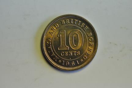 World Coins - Malaya & British Borneo; 10 Cents 1961-H   BU