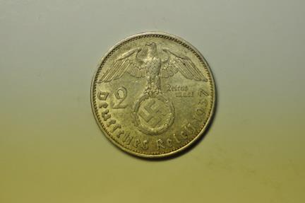 Germany Third Reich; Silver 2 Reichsmark 1937 A | European Coins