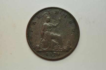 World Coins - Great Britain; Farthing 1875-H