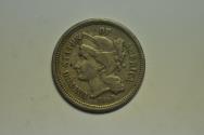 Us Coins - USA Nickel 3 Cents 1866