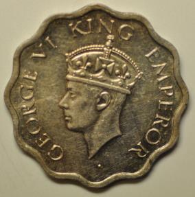 World Coins - British India; Copper-Nickel Anna 1941 (b)   UNC