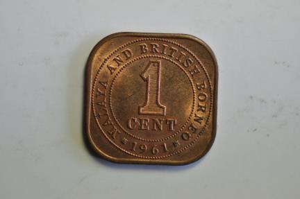 World Coins - Malaya & British Borneo; Cent 1961  BU
