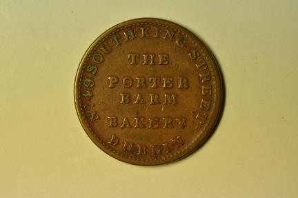 Ireland; Dublin & Cork Farthing Token no date THE PORTER BARM BAKERY