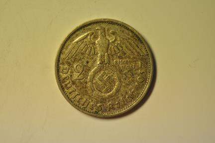 Germany Third Reich; Silver 2 Reichsmark 1937-F | European Coins