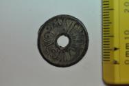 World Coins - Netherlands East Indies Sumatra Palembang; Uniface Cast Tin Pitis  no date