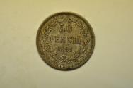 World Coins - Finland under Russian Occupation; Silver 50 Pennia 1891-L