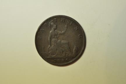 World Coins - Great Britain; Farthing 1886   XF