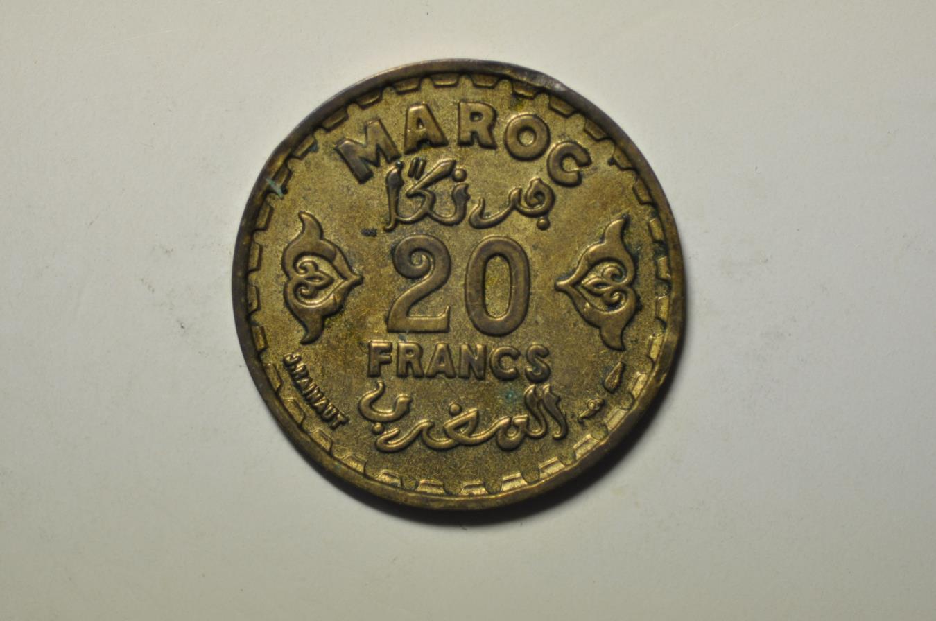 Morocco; 20 Francs AH1371 - 1952 | African Coins