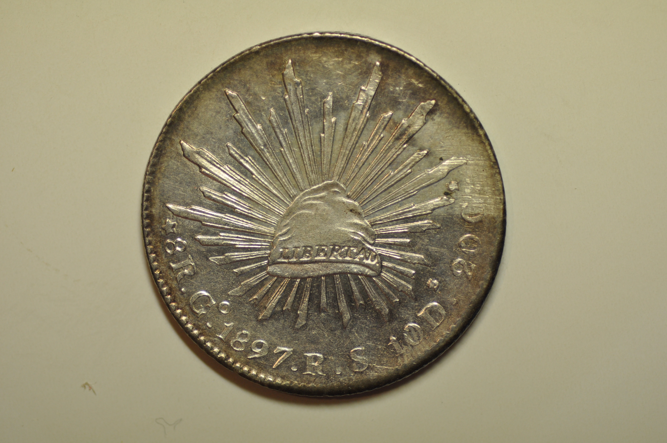 Mexico; Silver 8 Reales 1897 Go RS UNC | North & Central American