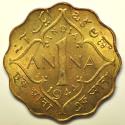 World Coins - British India Anna 1944 (b) UNC