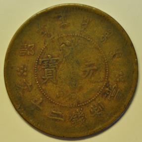 World Coins - China Empire; 20 Cash no date 1903   Dragon