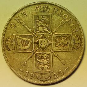 World Coins - Great Britain Silver Florin 1922