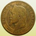World Coins - France  Bronze 5 Centimes 1863-BB