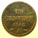 World Coins - France Bronze Un Centime 1848-A