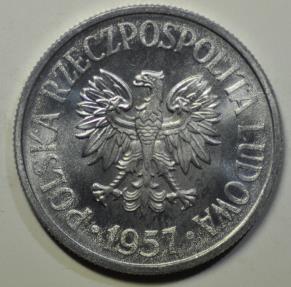 World Coins - Poland 50 Groszy 1957  UNC  Scarce !