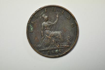 World Coins - Great Britain; Farthing 1866   XF