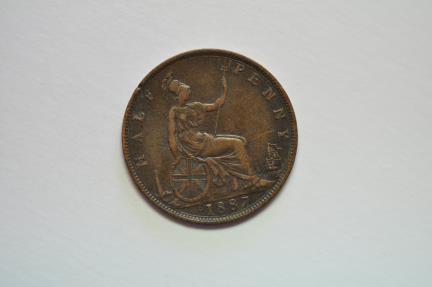 World Coins - Great Britain; 1/2 Penny 1887