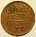 World Coins - Palestine Bronze 2 Mils 1942