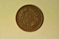 World Coins - Switzerland; 2 Rappen 1936-B  Scarce !