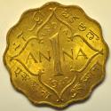 World Coins - British India Anna 1942 (b) UNC