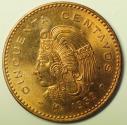 World Coins - Mexico Bronze 50 Centavos 1959 Mo  Cuauhtémoc  Red UNC