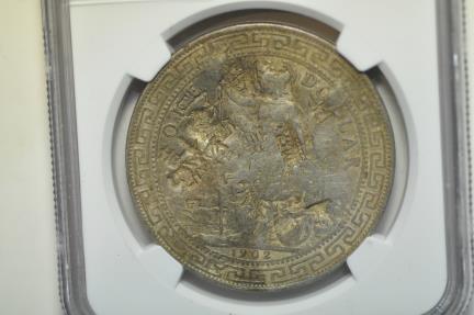 World Coins - Great Britain Hong Kong; Silver Trade Dollar 1902-B NGC Chinese Chop Marks