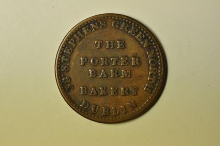 Ireland; Dublin & Cork Farthing Token no date THE PORTER BARM BAKERY