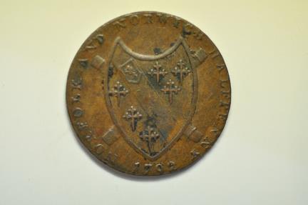 Great Britain; Norfolk & Norwich Copper 1/2 Penny Conder Token 1792